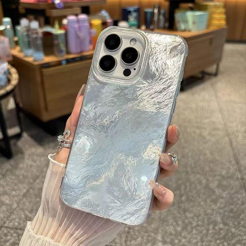Кросс-бордерный чехол для iPhone с узором «Лед» для Apple 17 Pro Max/16/15/14 в однотонных цветах