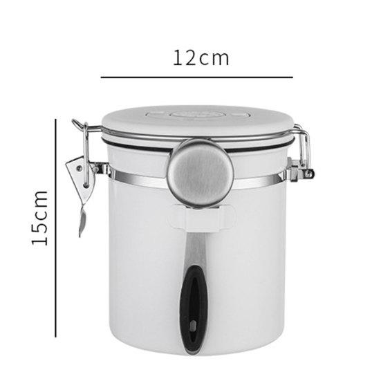 1 комплект, герметичная банка из нержавеющей стали, 1200/1500/1800 мл, односторонний клапан CO2, практичная герметичная банка для кофе, чайные листья с крышкой