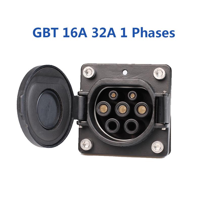 3.5KW 7KW GBT EV Connector 16A 32A 1P EV Charger Socket Inlet EV Charging Socket Without Cable For Chinese Standard Electric Car