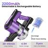 Aspirateur à main POWER V870, aspirateur sans fil, puissance d'aspiration élevée atteignant 26 kPa violet