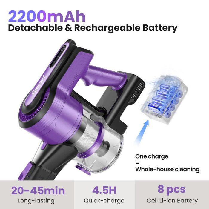 Aspirateur à main POWER V870, aspirateur sans fil, puissance d'aspiration élevée atteignant 26 kPa violet