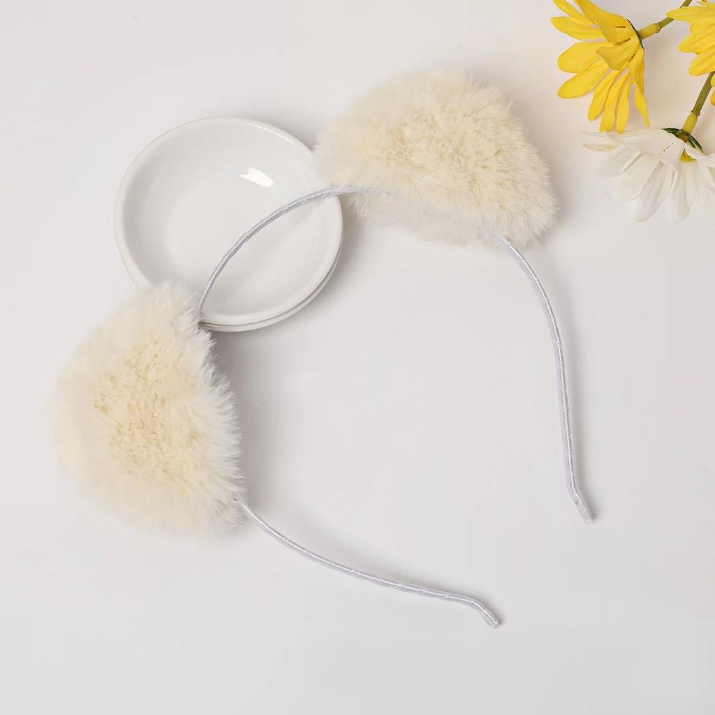Plush Cat Ears Headband for Women Cartoon Plush Hair Band Anime Cosplay Cute Face Wash Hairband Headware Girls Hair Accessories