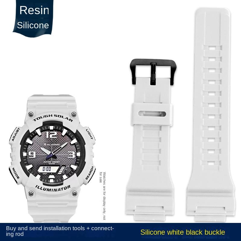 16 мм 18 мм Выпуклый Для мужских часов Casio Ремешок для часов AQ-S810W AEQ-110W MCW-200 Спортивный Дышащий нейлоновый холщовый ремешок для часов Смоляной силиконовый ремешок
