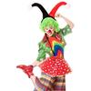Clown Hat Clown Headband Clown Nose Clown Skirt Clown Cosplay Accessories for Women Halloween Christmas Cosplay Party