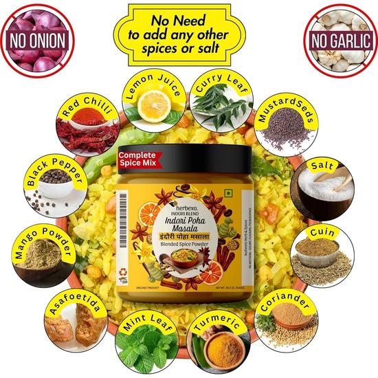 Herbexo Jeeravan Masala Indore Poha Masala Powder - Indori Jeeravan Masala for Poha - Indori Poha Masala Seasoning for Authentic Taste - 50gm