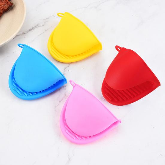 4Pcs Silicone Oven Mitts Heat Resistant Kitchen Mittens Pinch Mitts Anti-Scald Silicone Potholders Non-Slip Cooking Mitts Versatile Mini Oven Mitts