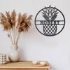 Pineapple Metal Art Wall Decoration - Black Wall Hanging for Kitchen, Bedroom, Living Room, Dining Room, Home Decor