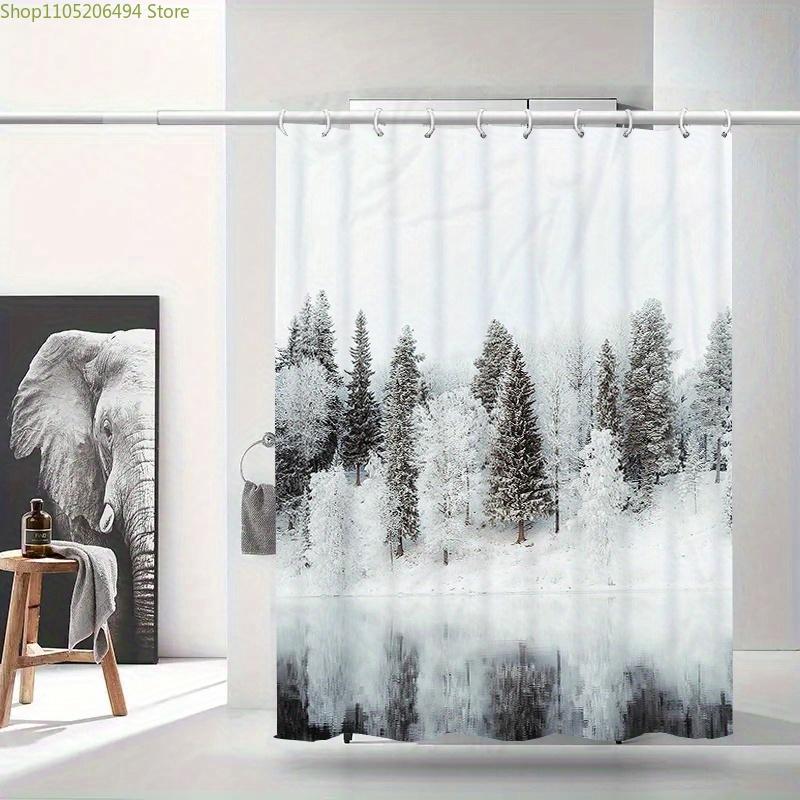 Jit1pc Scenic Pattern Shower Curtain, High-End Elegant Bathroom Curtain, Printed Decorative Shower Curtain for Home, Partition