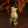 Ancient Owl Zun Bronze Vessel Retro Style Metal Craft For Tea Table Entrance Decor Chinese Cultural Artifact Collectible