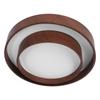 LED Ceiling Light Fixture Walnut Wood Grain Flush Mount Round Remote Control Light 3 Color Changeabl