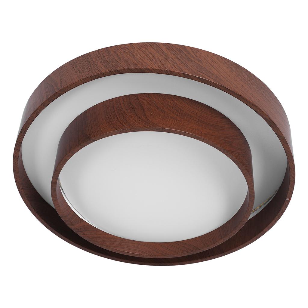 LED Ceiling Light Fixture Walnut Wood Grain Flush Mount Round Remote Control Light 3 Color Changeabl
