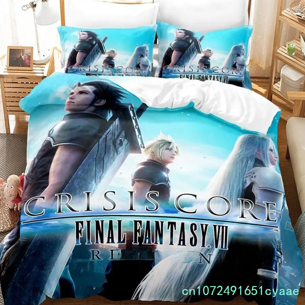 Новый Комплект Постельного Белья Crisis Core Final Fantasy VII Мультяшный Аниме Трехсекционный Комплект Спальня Мальчиков Взрослых Комплекты Пододеяльников Couette