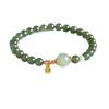 Natural Hetian Jade Bracelet for Women, Chinese Style National Style Southern Red Agate Bracelet, High-Quality Green Jade, Gift for Girlfriend