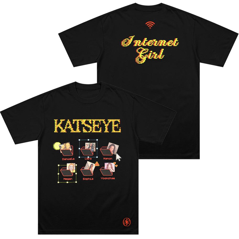 Internet Girl T-Shirt Katseye Merch T Shirt Neutral Fashion Pop Music Short Sleeve Sportswear StreetShirt Cool Summer Cotton Tee anime shirts graphic