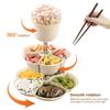 360 Degree Rotating Fruit Vegetable Plate Multi-Layer Buffet Tray with Dried Fruit Storage Open Storage Bin for Family Meal Prep