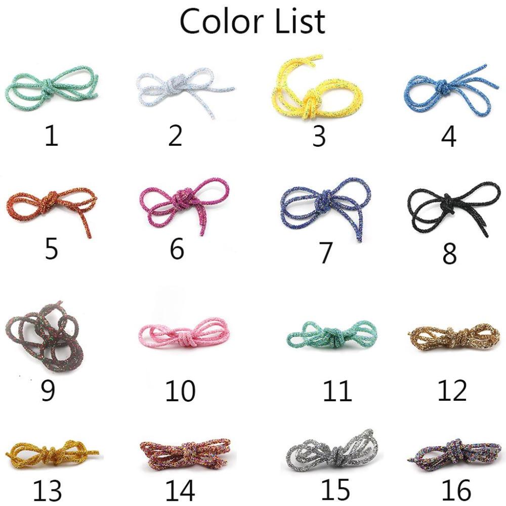 Shiny Garment Material Soft Colorful Glitter Rope Strings Hat Decor Resin Sequin Rope Sandal DIY