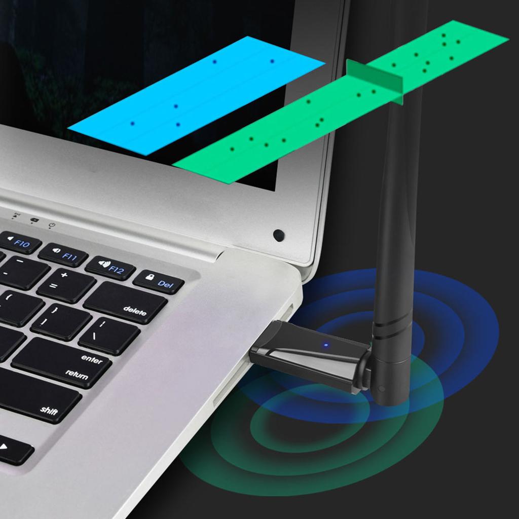WiFi адаптер USB 3.0 1300M двухдиапазонный с антенной высокого усиления, простая установка, высокая безопасность