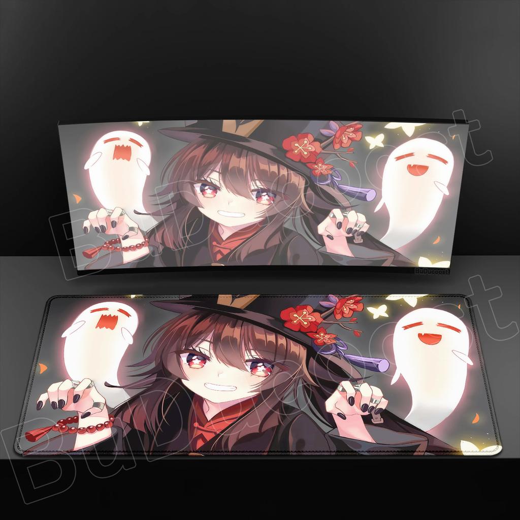 HD Printing Genshin Impact Hu Tao Mousepad Computer Locking Edge Non-slip Rubber Mouse Pad XXL Keyboard Anime Cute Girl Desk Pad