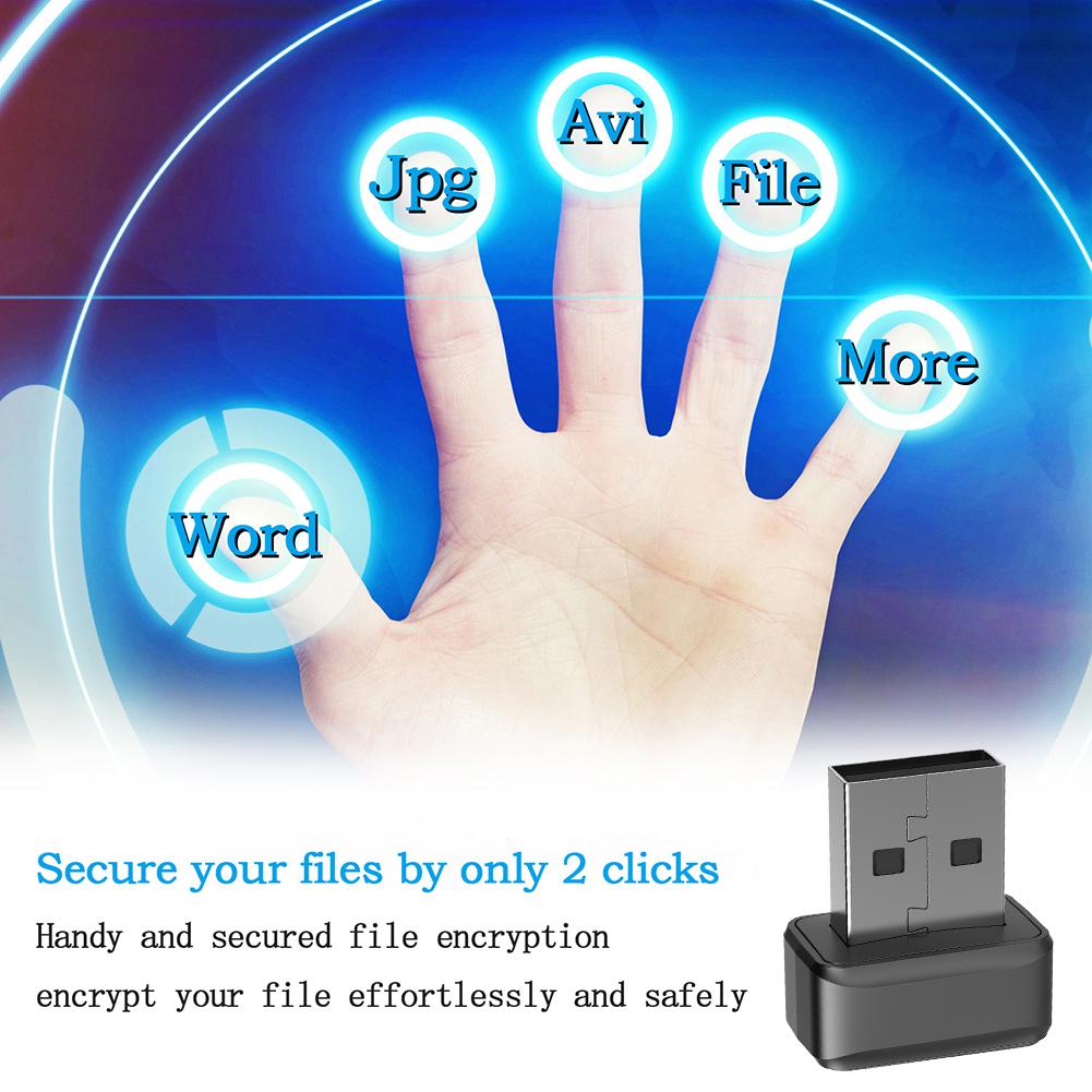 USB Fingerprint Key Reader FIDO U2F Biometric Fingerprint Scanner Windows Hello Anti-Spoofing Biometric Mini Security Key Dongle
