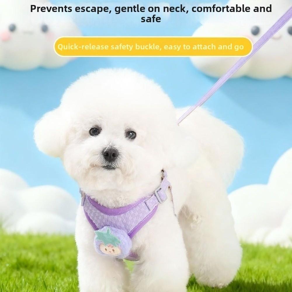 Adjustable Dog Vest Harness Breathable Pet Walking Leash Cute Cat Traction Rope Daily Walking