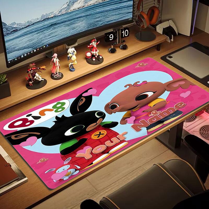 Bing Custom Name Large Size Mouse Pad Large Gaming Table Cushion Non-slip Laptop Tablet Big Mousepad XXL Mat Mini PC Playmat With Lock edge