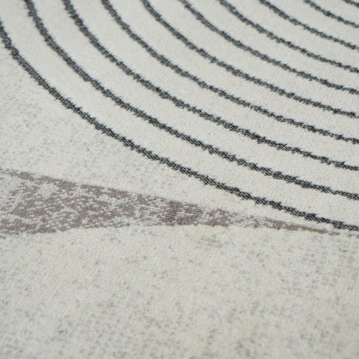 Tapis salon moderne à motifs graphiques gris 190x240