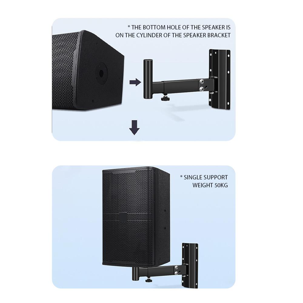 1 Pair Speaker Wall Mounts Brackets Speaker Stands Support Up To 110lbs All Metal Thickened