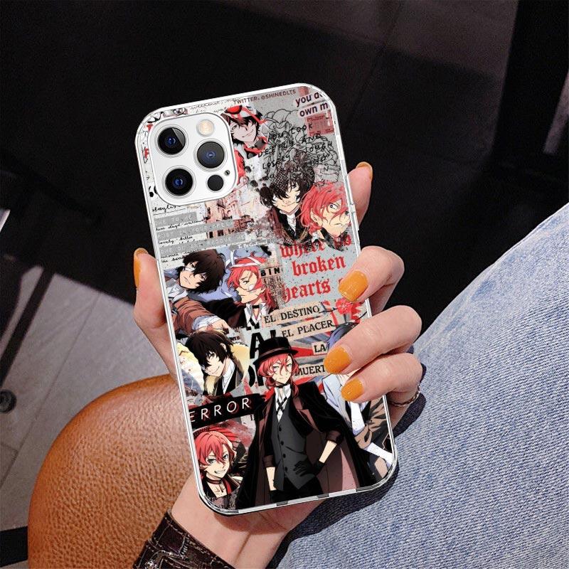 Плакат Bungo Stray Dogs Чехол для телефона с аниме для iPhone 17 Air 16 Pro Max 16E 15 + 14 Plus 11 12 13 Mini 7 8 SE Подарок Печатная обложка Веселый