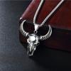 Punk Bull Head Pendant Necklace, Men's Vintage Titanium Steel Jewelry