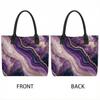  Purple Agate Pattern Tote Bag Fashion Large Capacity Casual Shoulder Bag for Daily Use