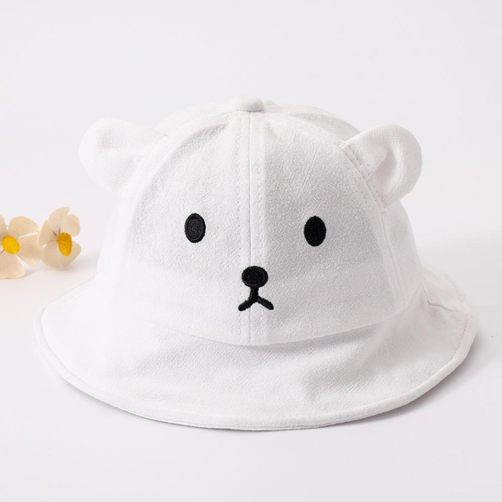 Cotton Baby Bucket Hat Korean Boys Girls Sunhat Lovely Baby Bear Hat Toddler