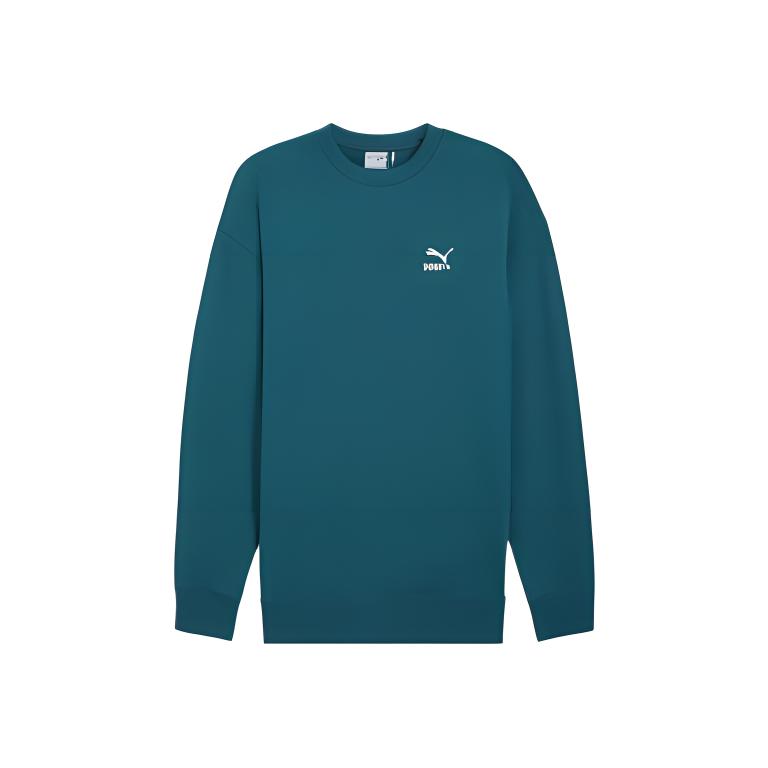 Puma Удобный свитер с круглым вырезом, однотонный свитшот, унисекс, цвет холодный-светло-зеленый 626109-75