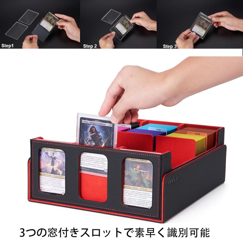 Колода Торговая Карточка Карточка Хранение Вмещает Торговля с и Карточка Совместимая с и Другие Карточные Игры с Красный 3 Кейс, Кейс, Коробка, 2300+ Карт, Окно,