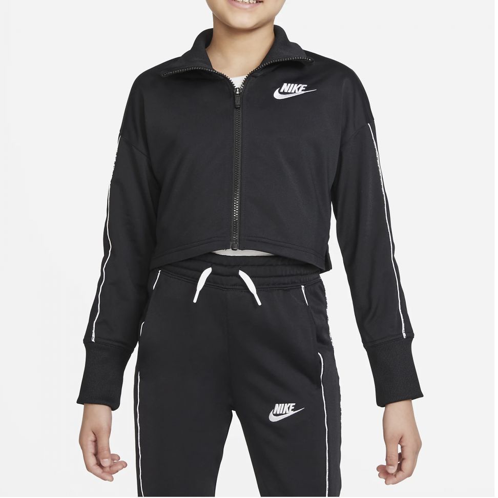 Nike Повседневный спортивный костюм с логотипом и воротником-стойкой, детские костюмы, черный DD6302-010