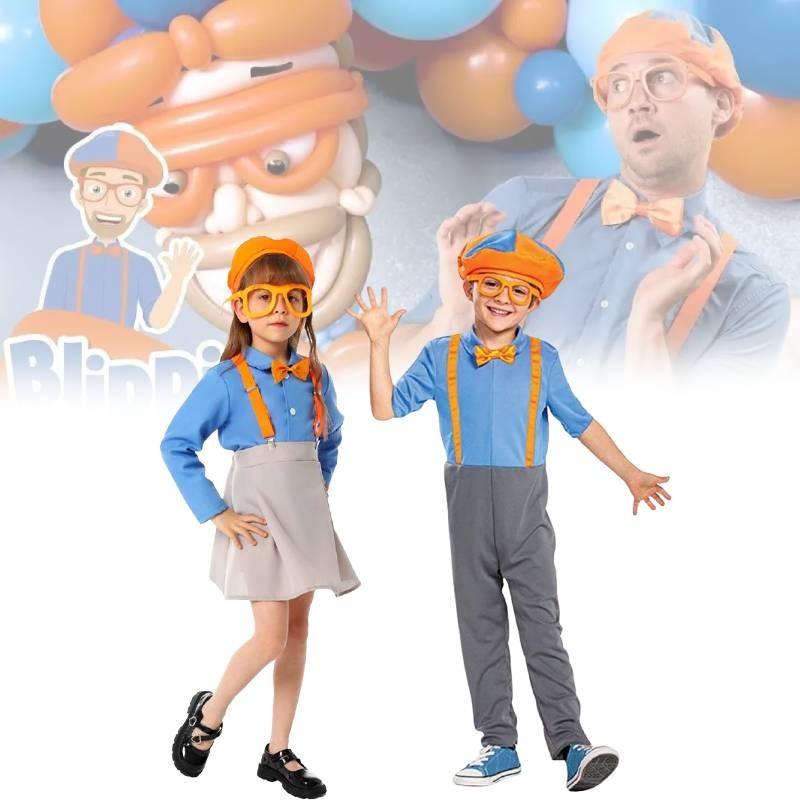 Детский костюм Blippi для вечеринки в честь Всемирной недели книги с полиэстеровой тканью для детей от 3 до 8 лет