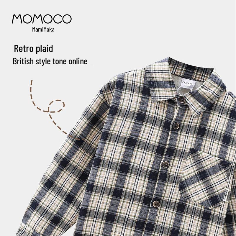 Зимняя клетчатая рубашка для мальчиков MOMOCO