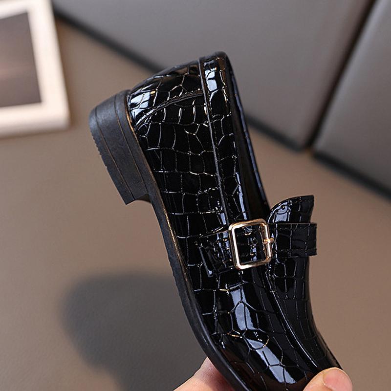 Детская обувь Подиумная мода Мальчики Черные балетки Универсальная Школьная Детская Обувь для Выступлений Низкий каблук