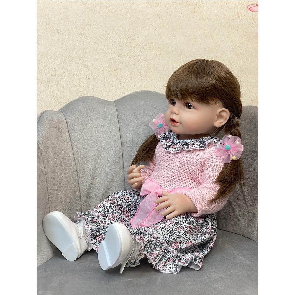 55 см мягкая силиконовая кукла реборн всего тела Bebe Reborn Reallista реалистичная кукла для новорожденных девочек подарок