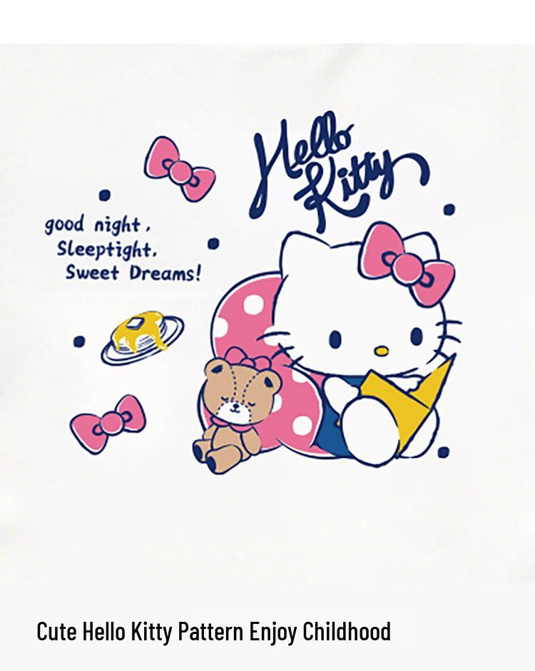 Летний комплект для девочек Hello Kitty 2026: Свободный укороченный топ и длинные брюки