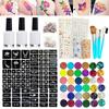 Glitter Tattoo Kit Temporary Tattoo Set 24 Glitter Colors 93 Patterns Templates Body Nail Glitter