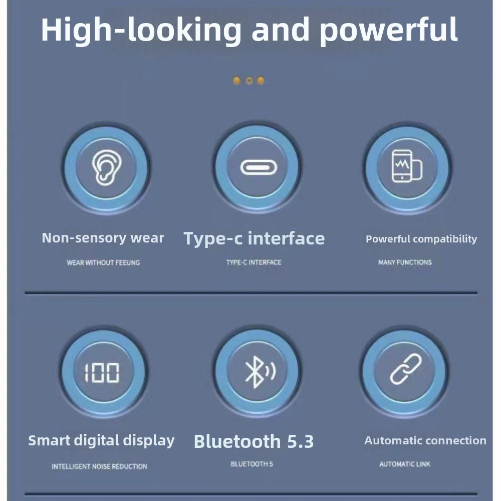 Bluetooth-наушники, сверхдолговечные беспроводные наушники Macaron с цифровым дисплеем, высокое качество звука в ушах