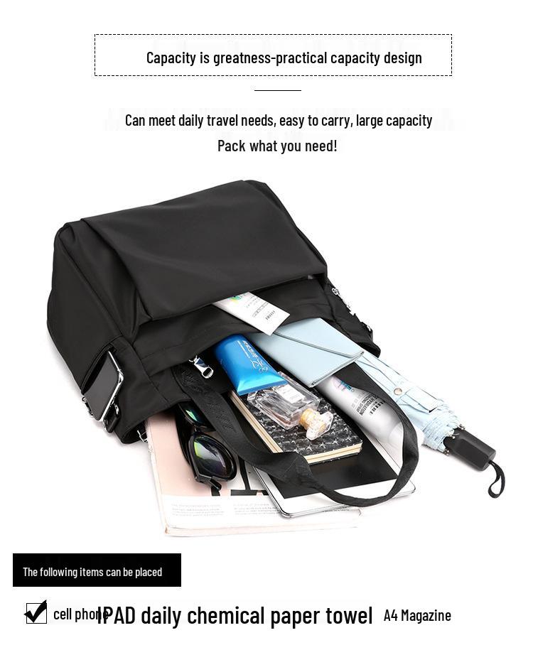 Stylish and Versatile Large-Capacity Women's Nylon Tote Bag - Lightweight Shoulder and Crossbody Design