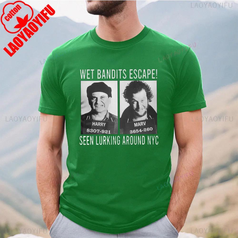 2025 Funny Home Alone Thief Mens High Quality T Shirt Vintage TeeShirt Short Sleeve Round Collar TShirt Cotton Adult Tops