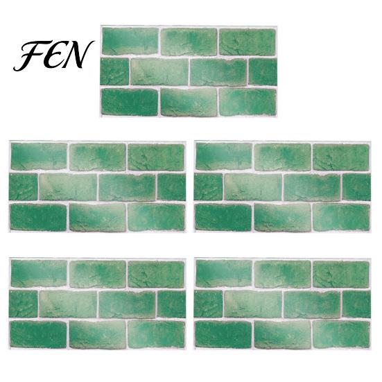 Waterproof Wall Decals for Kitchen 5Pcs Vintage Brick Tile Stickers, Oil?Proof Wallpaper, Peel Oil Proof Stickers Bathroom & Stick Backsplash Living