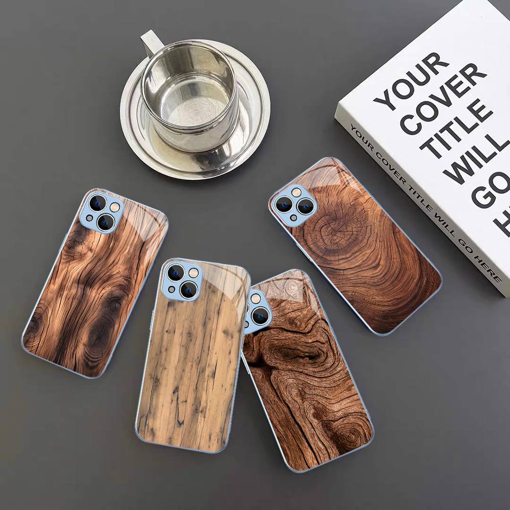 Арт Текстура Дерева Для IPhone 14 13 12 Mini 11 Pro XS Max X XR 14 Plus Закаленное Стекло Чехол