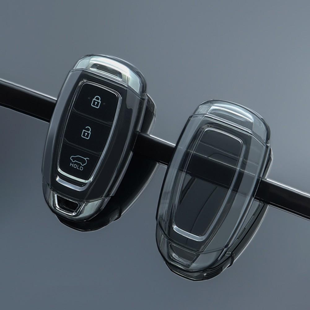Black Transparent Key Fob Elantra Palisade TPU Soft Adhesive