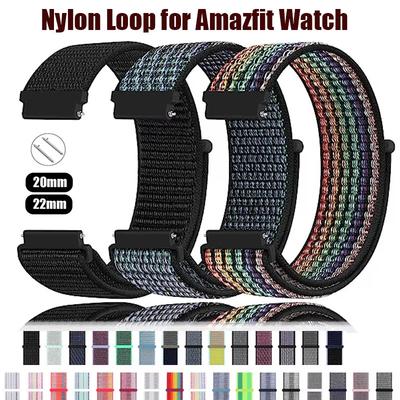 22 мм/20 мм нейлоновая петля для Amazfit GTS4/2/3/3pro/2e/GTS2 Mini/GTR 4 42/47 мм/GTR 2e/stratos браслет для Amazfit Bip/U/S/lite