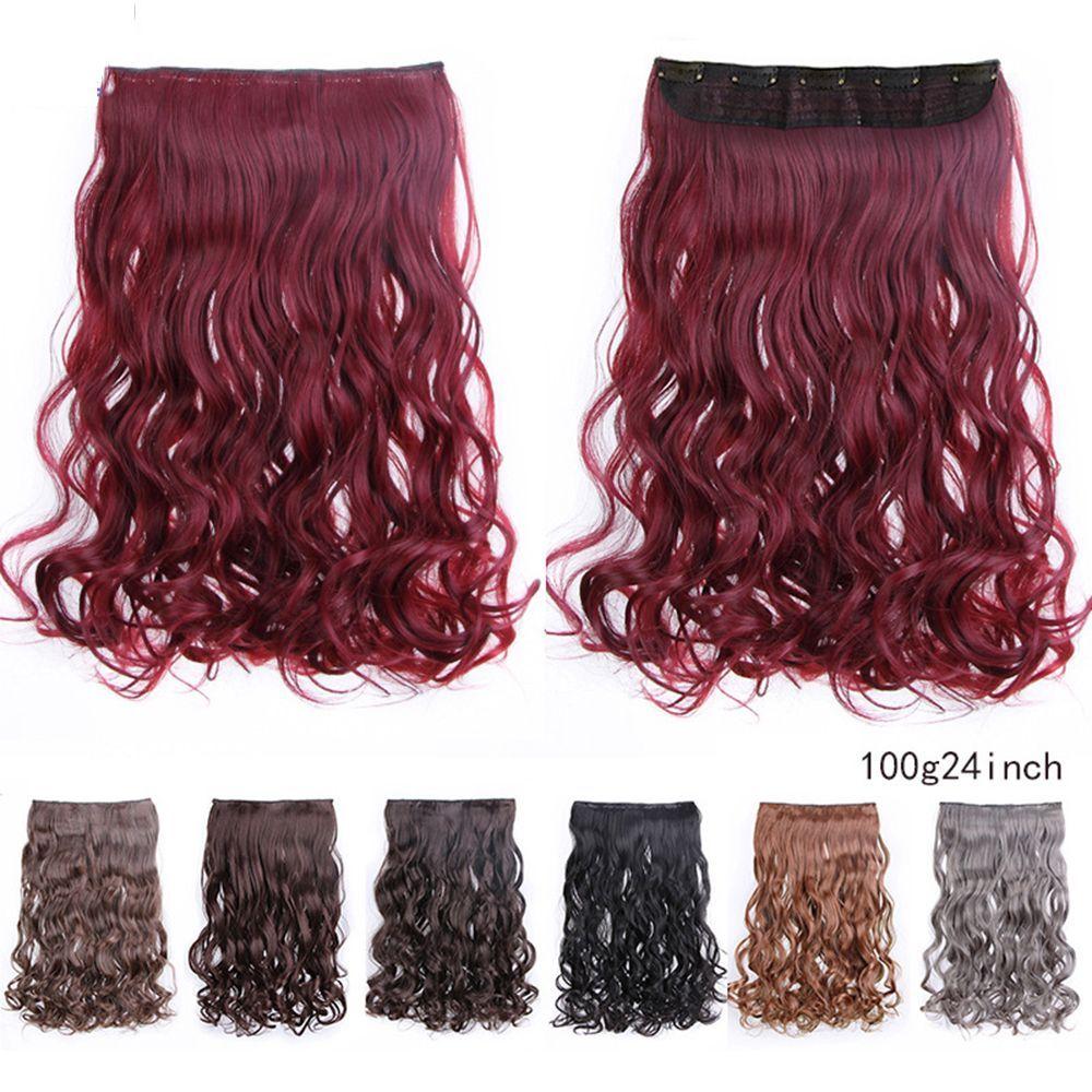 Синтетические волосы на всю голову, одна часть, клипса, вьющиеся волосы, накладные волосы для женщин, леди