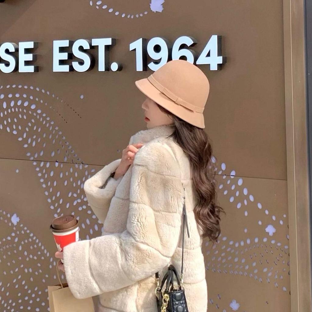 Осенне-зимняя шляпа-клош из мелкой шерсти для женщин, в стиле ретро Хепберн, с бантом сверху, элегантная белая шерстяная шляпа-рыбачка