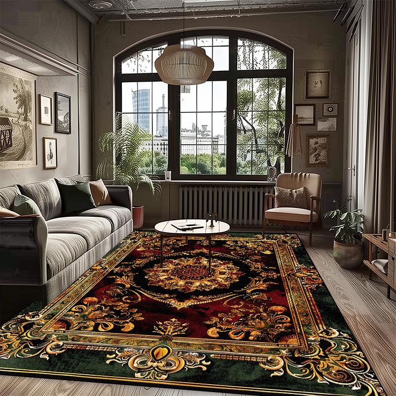 American Style Luxury Green Fluffy Soft Carpet Home Bedroom Sofa Area Rugs Non-slip Cloakroom Doorway Floor Mats Customizable